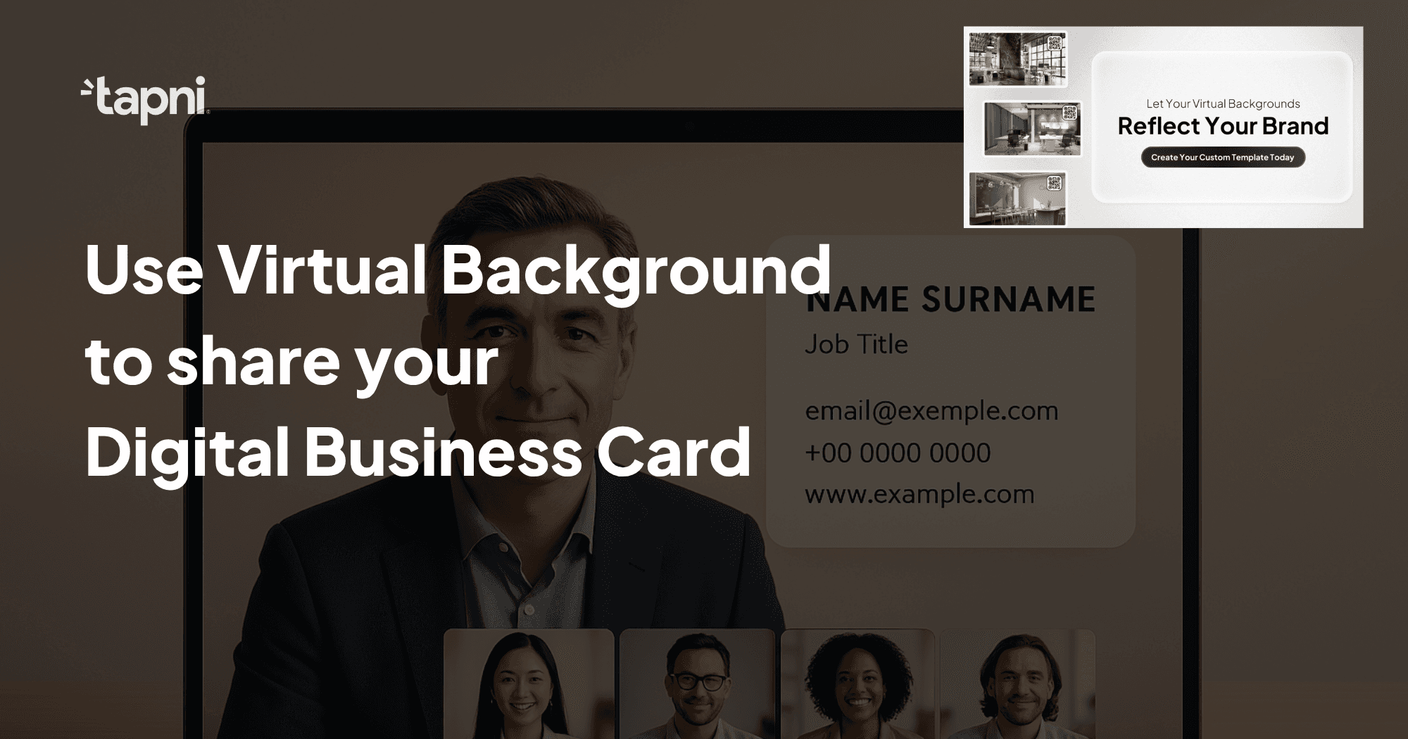 Use Virtual Background to share your Digital Business Card