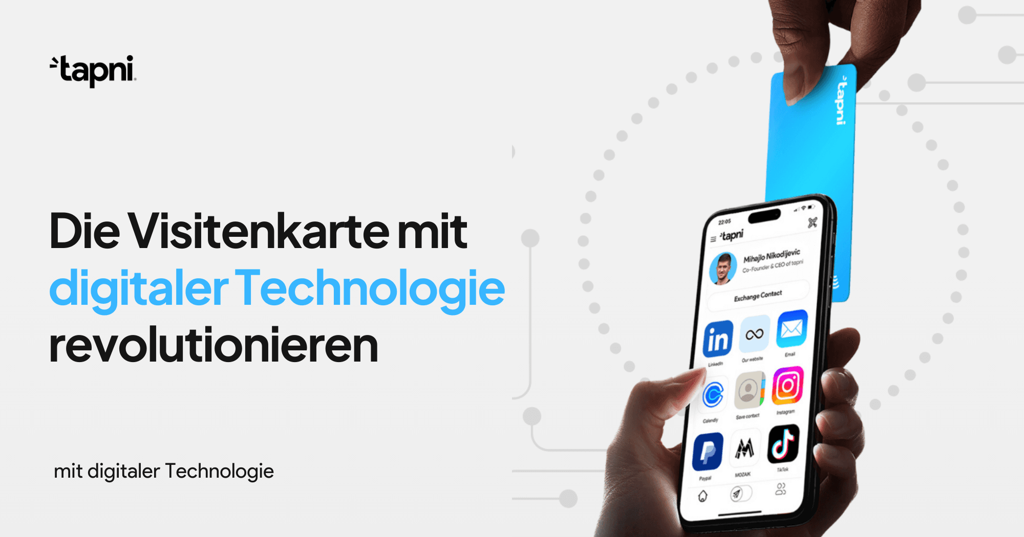 Die Visitenkarte mit digitaler Technologie revolutionieren
